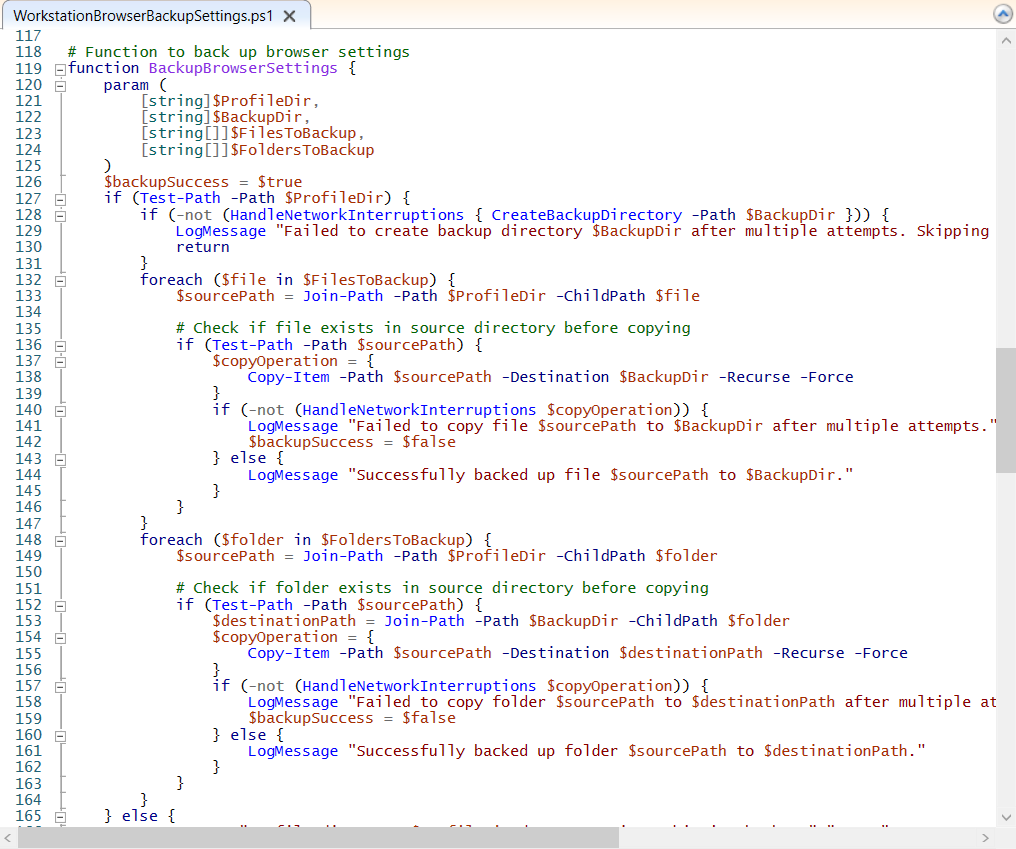 Picture of a PowerShell script