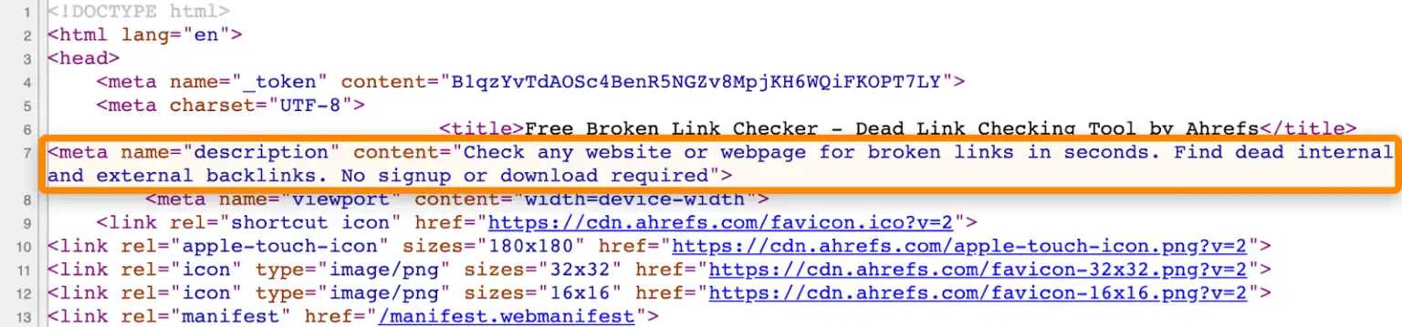 Meta description code